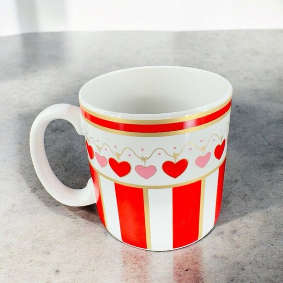 Flowers Inc Balloons Ceramic Coffee Mug Cup Red Pink Hearts Made Korea 2 Mugs - Picture 4 of 16